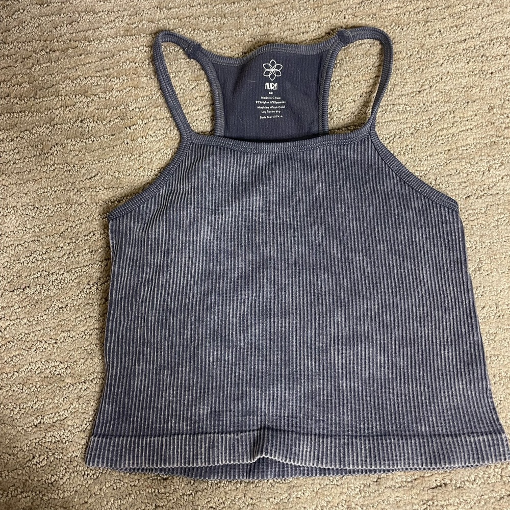 Blue stretchy tank